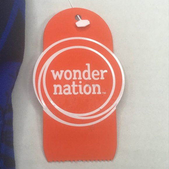 Wonder Nation Boy's Size 7 Adjustable Waist Flat Front Short Blue Palm Leaf New - Picture 3 of 13